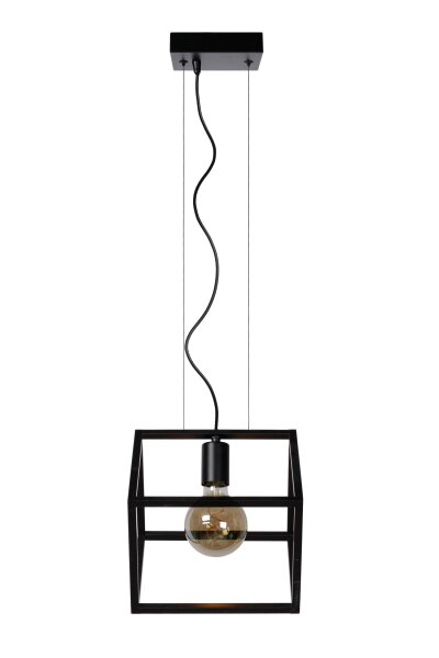 Retro Hängelampe Schwarz E27 L:25 cm modern edel