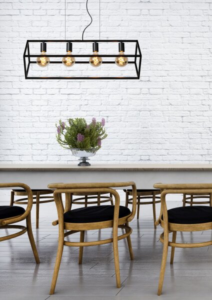 Retro Hängelampe Schwarz E27 80 cm modern edel