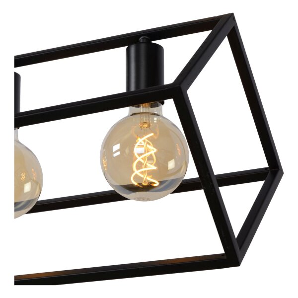 Retro Pendelleuchte Metall Schwarz E27 120 cm edel