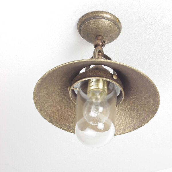 Lampe dextérieur en bronze antique en laiton verre