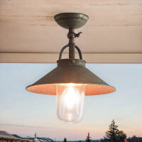 Lampe dextérieur en bronze antique en laiton verre