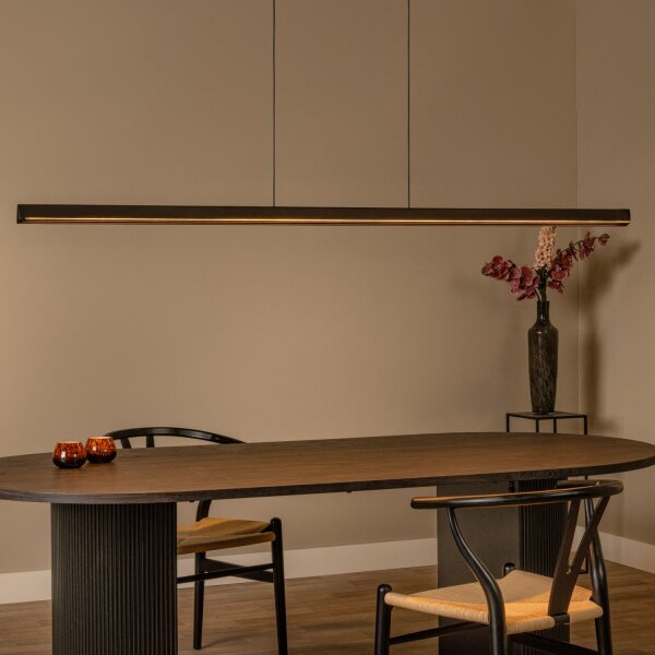 LED Hängelampe Holz Schwarz 2200 K L:180 cm edel