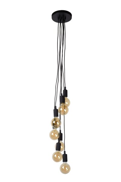 Retro Pendelleuchte Schwarz E27 B:50 cm modern edel
