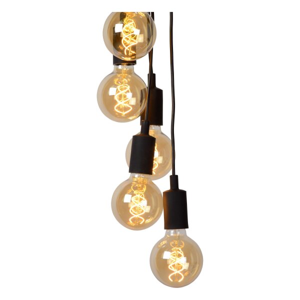 Retro Pendelleuchte Schwarz E27 B:50 cm modern edel