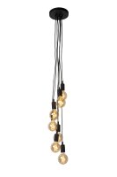 Retro Pendelleuchte Schwarz E27 B:50 cm modern edel