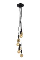 Retro Pendelleuchte Schwarz E27 B:50 cm modern edel