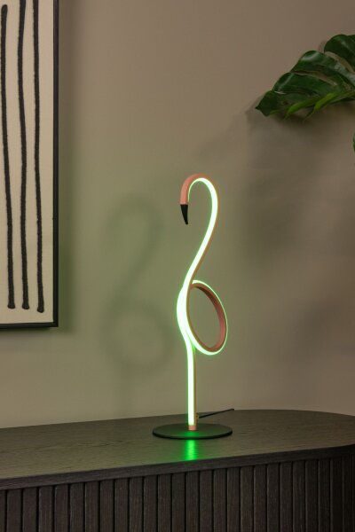 LED Tischleuchte Aluminium Rosa Fernbedienung H:49 cm