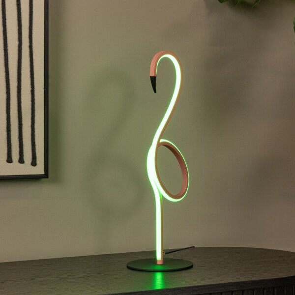 LED Tischleuchte Aluminium Rosa Fernbedienung H:49 cm