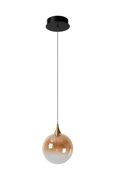 LED Hängelampe Glas Bernstein Schwarz 2700 K Ø16 cm