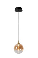 LED Hängelampe Glas Bernstein Schwarz 2700 K...