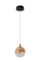 LED Hängelampe Glas Bernstein Schwarz 2700 K...