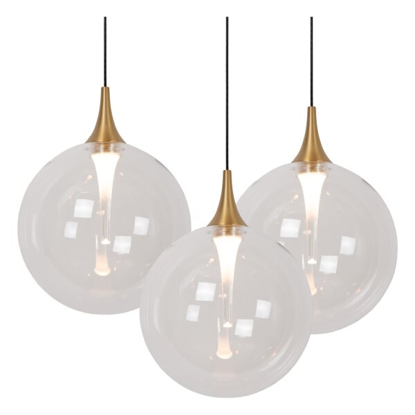LED Hängelampe Glas 3-flammig 2700 K L:36 cm modern