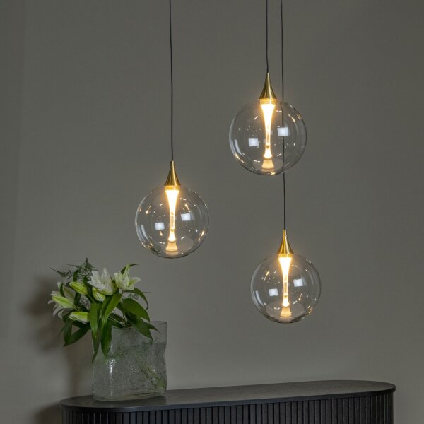 LED Hängelampe Glas 3-flammig 2700 K L:36 cm modern
