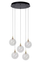 LED Hängelampe Schwarz 5-flammig 2700 K L:48 cm