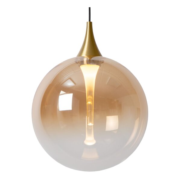 LED Hängelampe Glas Metall Bernstein 2700 K L:48 cm