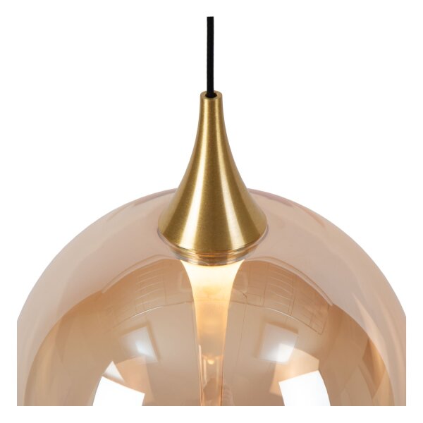 LED Hängelampe Glas Metall Bernstein 2700 K L:48 cm