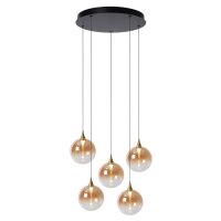 LED Hängelampe Glas Metall Bernstein 2700 K L:48 cm
