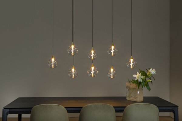 LED Hängelampe Glas Metall 8-flammig 2700 K L:140 cm