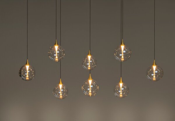 LED Hängelampe Glas Metall 8-flammig 2700 K L:140 cm