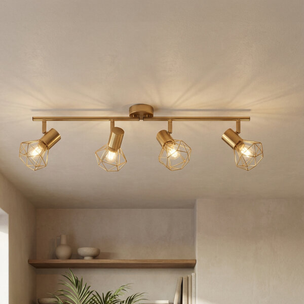 Spot de plafond Retro métal en laiton Salon