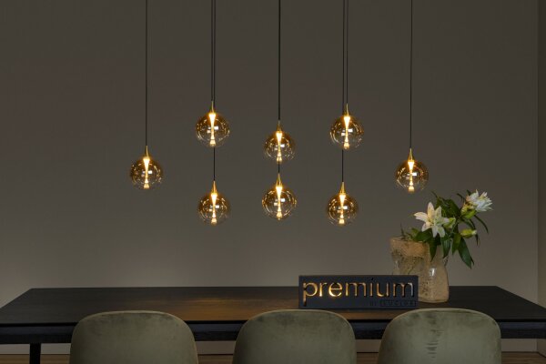 LED Hängelampe Bernstein 8-flammig 2700 K L:140 cm