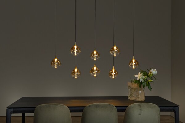 LED Hängelampe Bernstein 8-flammig 2700 K L:140 cm