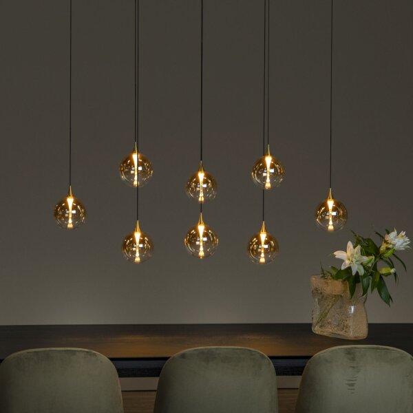 LED Hängelampe Bernstein 8-flammig 2700 K L:140 cm