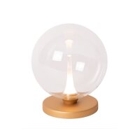LED Tischleuchte Glas Metall Messing 2700 K H:17 cm