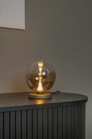 LED Tischleuchte Glas Bernstein Messing 2700 K H:17 cm