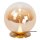 LED Tischleuchte Glas Bernstein Messing 2500 K H:31 cm
