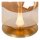 LED Tischleuchte Glas Bernstein Messing 2500 K H:31 cm
