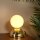 Tischlampe Glas Gold Weiß G9 H:18 cm Kugel edel