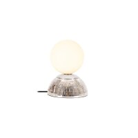 Tischlampe Glas Silber Weiß G9 H:18 cm modern edel