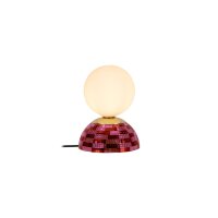 Tischleuchte Glas Rosa Weiß G9 H:18 cm Kugel edel