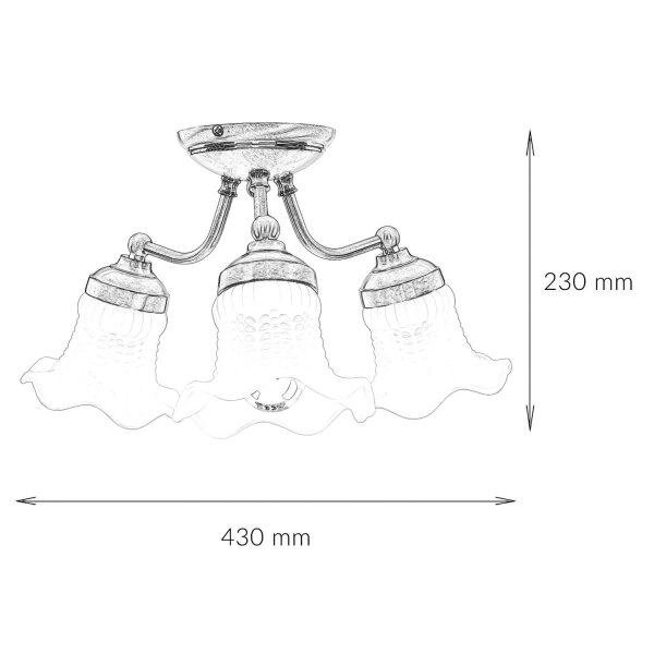 Plafonnier Premium Ø36cm 3-Flmg