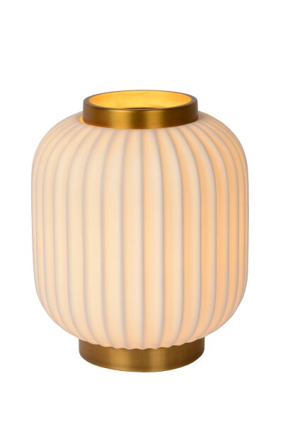 Tischlampe Porzellan Messing E14 H:23 cm modern edel