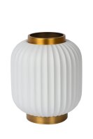 Tischlampe Porzellan Messing E14 H:23 cm modern edel