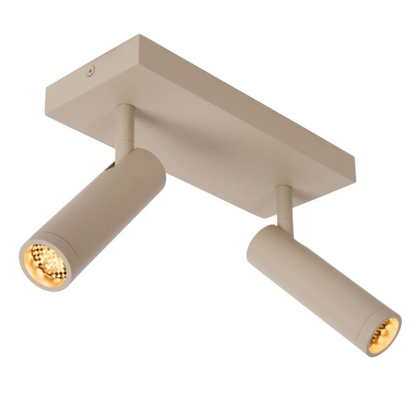 Deckenspot Aluminium Taupe 2-flammig GU10 modern