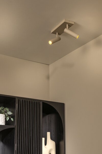 Deckenspot Aluminium Taupe 2-flammig GU10 modern