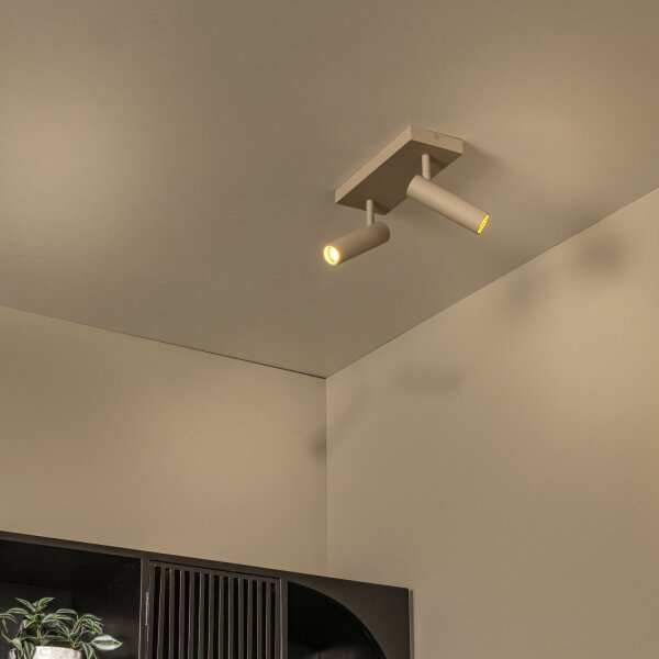 Deckenspot Aluminium Taupe 2-flammig GU10 modern
