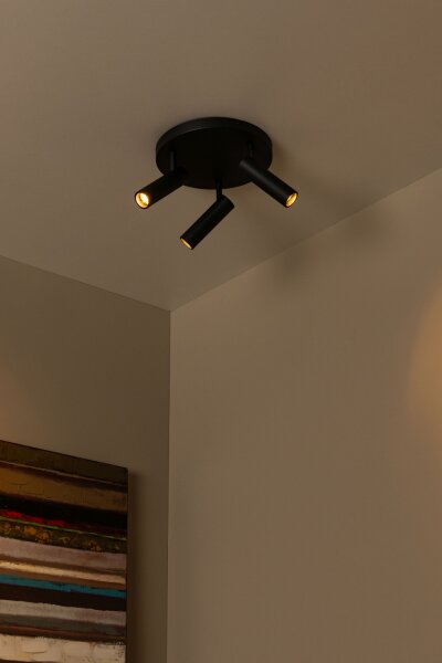 Deckenspot Aluminium Schwarz GU10 3-flammig modern