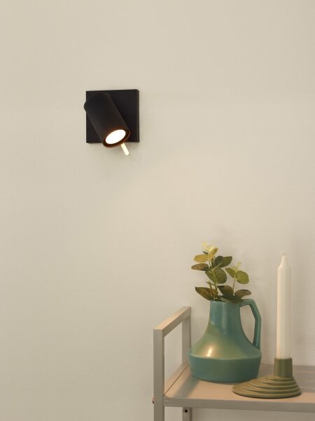 Deckenspot Metall Schwarz Messing 2200 K L:10 cm edel