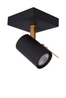 Deckenspot Metall Schwarz Messing 2200 K L:10 cm edel