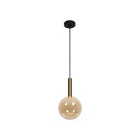 Hängelampe Glas Bernstein Messing G9 L:18 cm edel