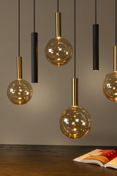 Pendelleuchte Glas Bernstein 12-flammig G9 L:143 cm