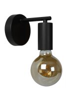Wandleuchte Metall Schwarz E27 L:14 cm modern edel