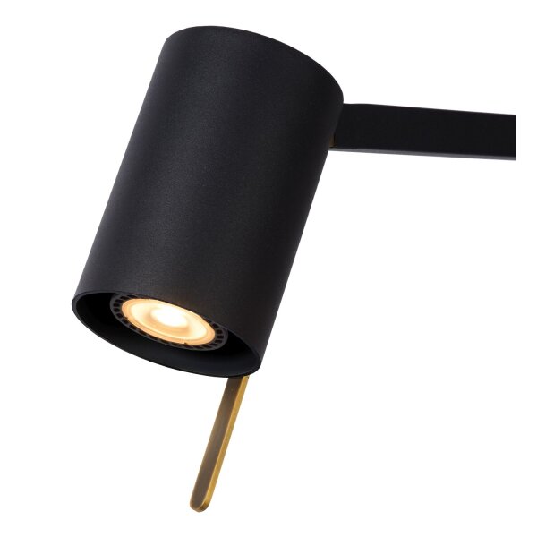 Stehlampe verstellbar Metall Schwarz GU10 H:130 cm