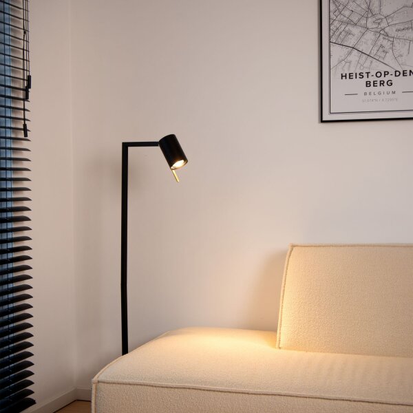 Stehlampe verstellbar Metall Schwarz GU10 H:130 cm