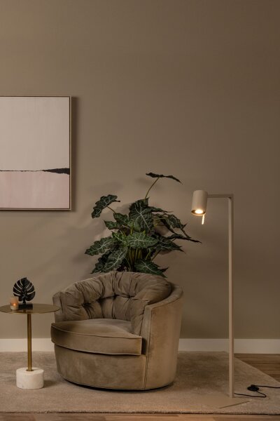 Stehleuchte verstellbar Metall Taupe GU10 H:130 cm