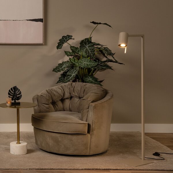 Stehleuchte verstellbar Metall Taupe GU10 H:130 cm